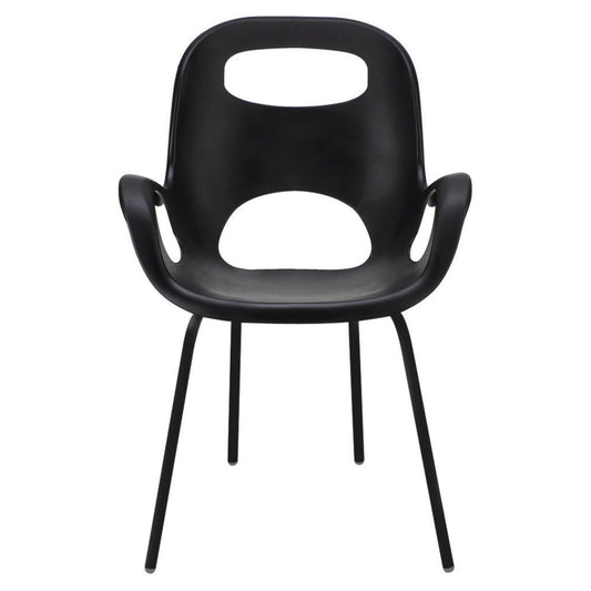 Umbra Furniture Oh Stuhl, Sitzgelegenheit, Formschalensitz, Pulverlackbeschichteter Stahl, Nylon Füße, Schwarz, 320150038