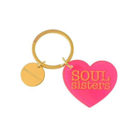 Gift Company Keyring Heart Soul Sister, Key Club by GC, Pendant, Acrylic, Pink, 7.8 cm, 1051301013