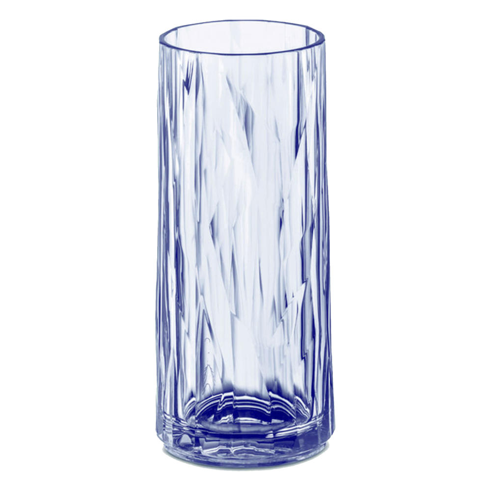 Koziol Club No. 3 Longdrink Glas, Cocktailglas, Trinkbecher, Trinkglas, Kunststoff, Transparent Aquamarine, 250 ml, 3403652