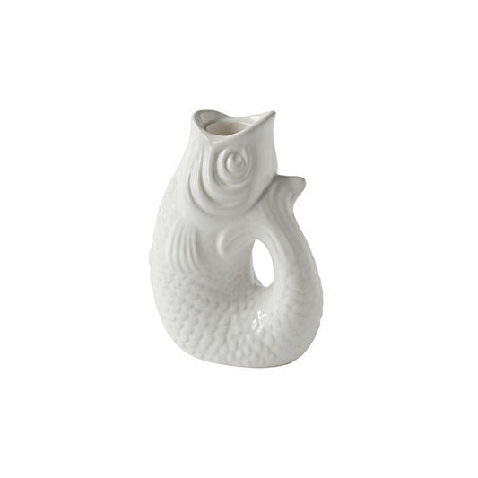Gift Company Kerzenhalter Monsieur Carafon XS, Kerzenständer in Fisch-Form, Steingut, Weiß, 12.7 cm, 1055302001