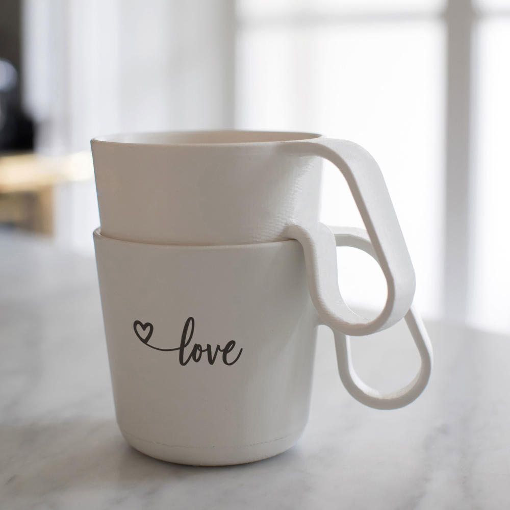 Koziol Henkeltasse Maxx You Are My Hero, Tasse, Becher, Henkelbecher, Thermoplastischer Kunststoff, Cotton White, 3472525