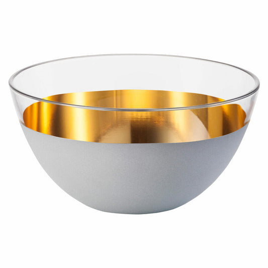 Eisch Schale Cosmo Weiß, Salatschale, Dessertschale, Kristallglas, Weiß, Gold, 14 cm, 72356714