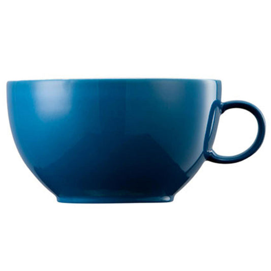 Thomas Sunny Day Cappuccinotasse, Obertasse, Porzellan, Petrol Blue / Blau, Spülmaschinenfest, 380 ml, 14672