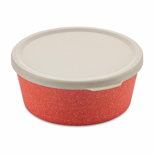 Koziol Schale Connect Bowl Mit Deckel, Schüssel, Kunststoff-Holz-Mix, Nature Coral, 890 ml, 7271704