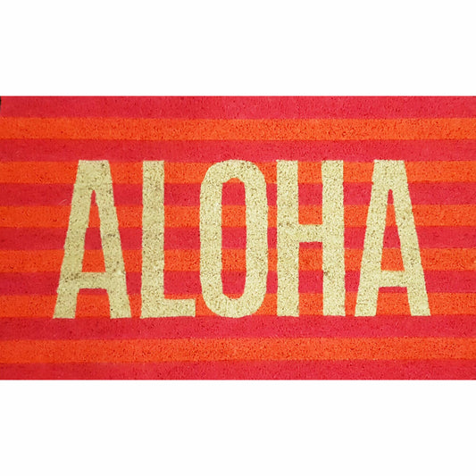 Gift Company Doormat Aloha, Neon, Doormat, Coconut Mat, Coconut, Vinyl Backing, Colorful, 45 x 75 cm, 1055701020