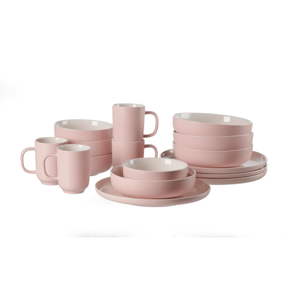 Ritzenhoff &amp; Breker JASPER combination service 16-piece, tableware set, service, round, stoneware, pink, 409192