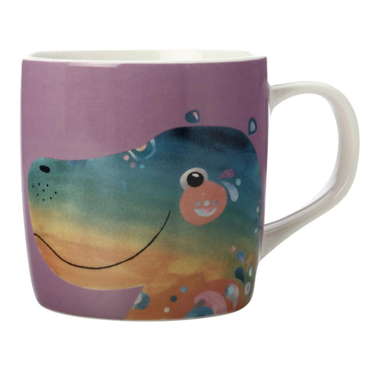 Maxwell &amp; Williams Pete Cromer Mug Hippo, Cup, Coffee Mug, Porcelain, Colorful, 370 ml, DX0921