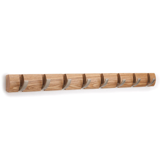 Umbra Hooks Flip Wandhaken, Aufhänger, Kleiderhaken, Kleideraufhänger, Garderobenhaken, 8 Haken, Holz, Natur, 318858390