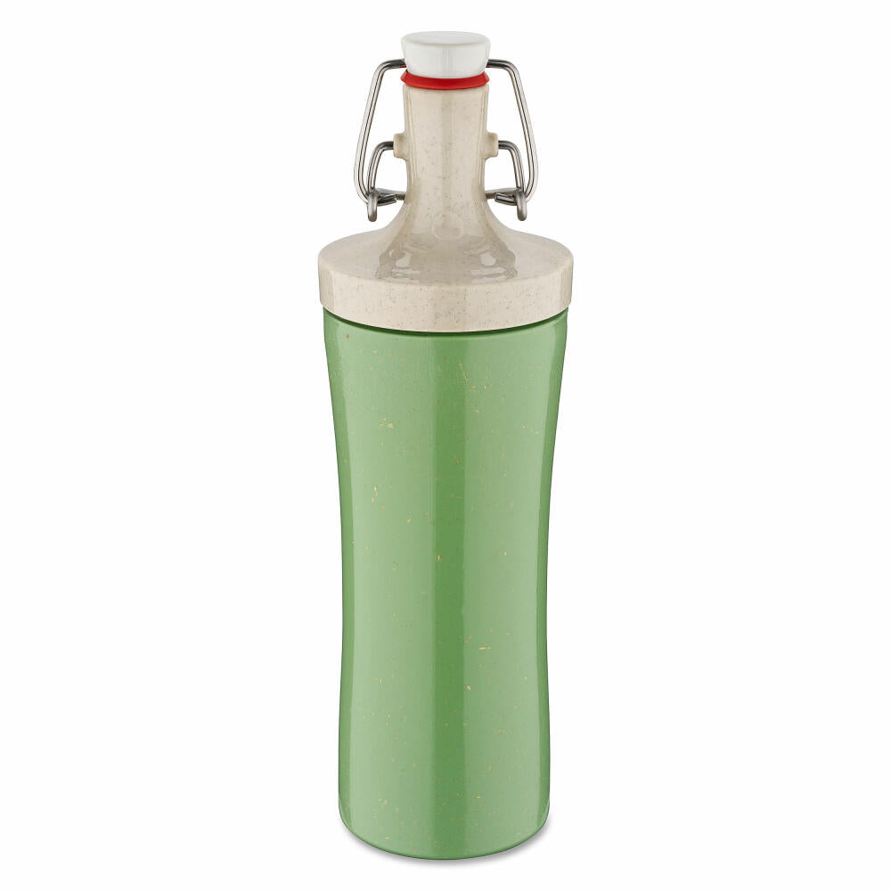 Koziol Trinkflasche Plopp To Go, Wasserflasche, Kunststoff-Holz-Mix, Nature Leaf Green, 425 ml, 7796703