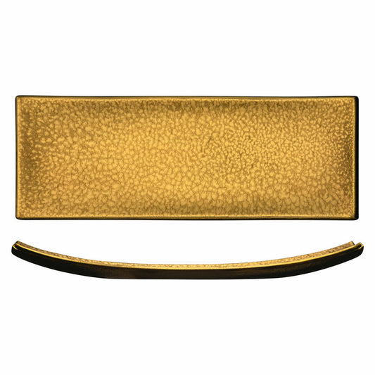 Eisch Platte Gold Rush, Servierplatte, Servierteller, Kristallglas, Gold, 29.5 x 9.5 cm, 74330729