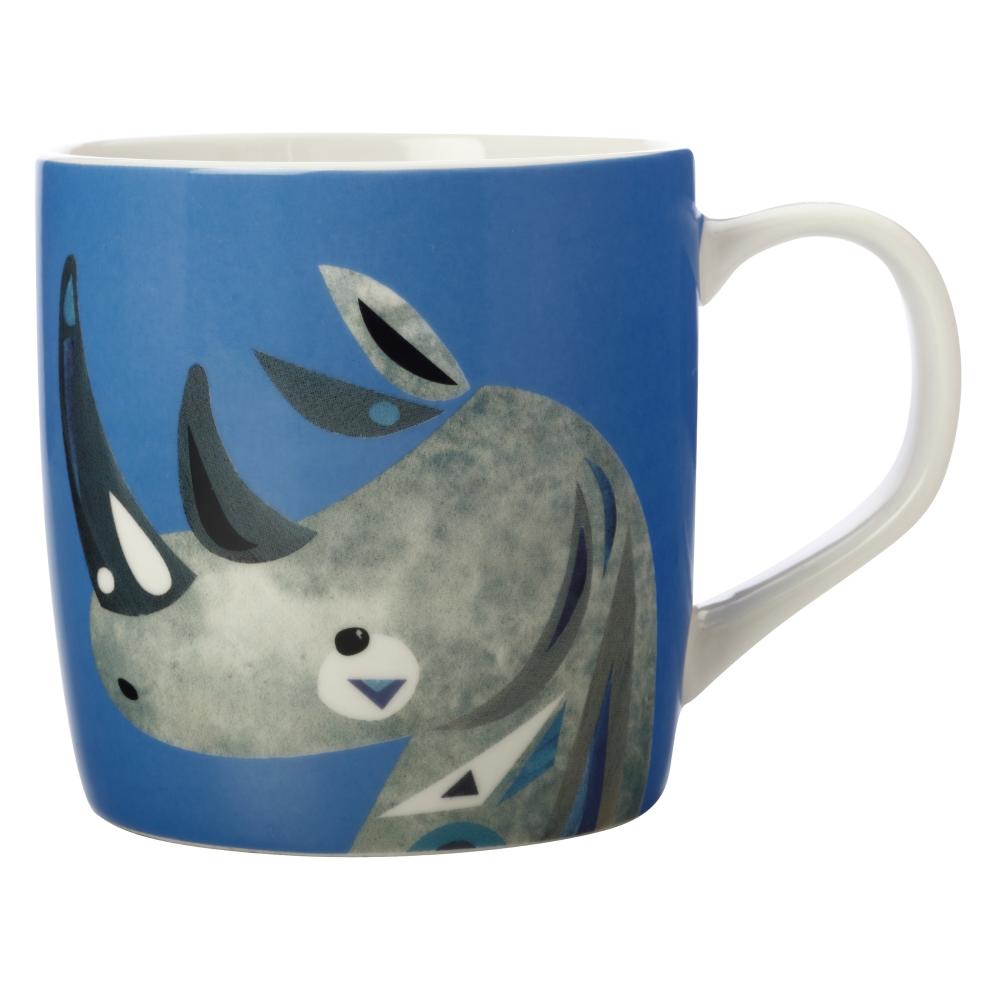 Maxwell &amp; Williams Pete Cromer Mug Rhino, Cup, Coffee Mug, Porcelain, Colorful, 370 ml, DX0919