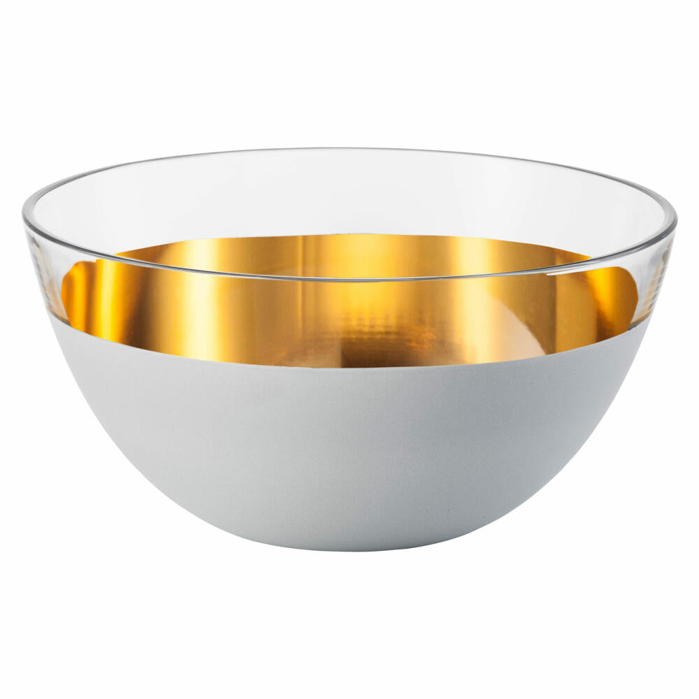 Eisch Schale Cosmo Weiß, Salatschale, Dessertschale, Kristallglas, Weiß, Gold, 24 cm, 72356724