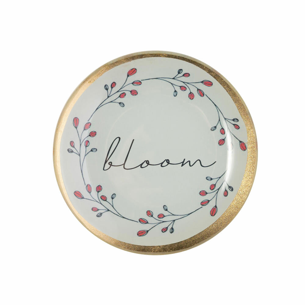 Gift Company glass plate Love Plates Bloom S, round, decorative plate, bowl, glass, white, 10 cm, 1053903001