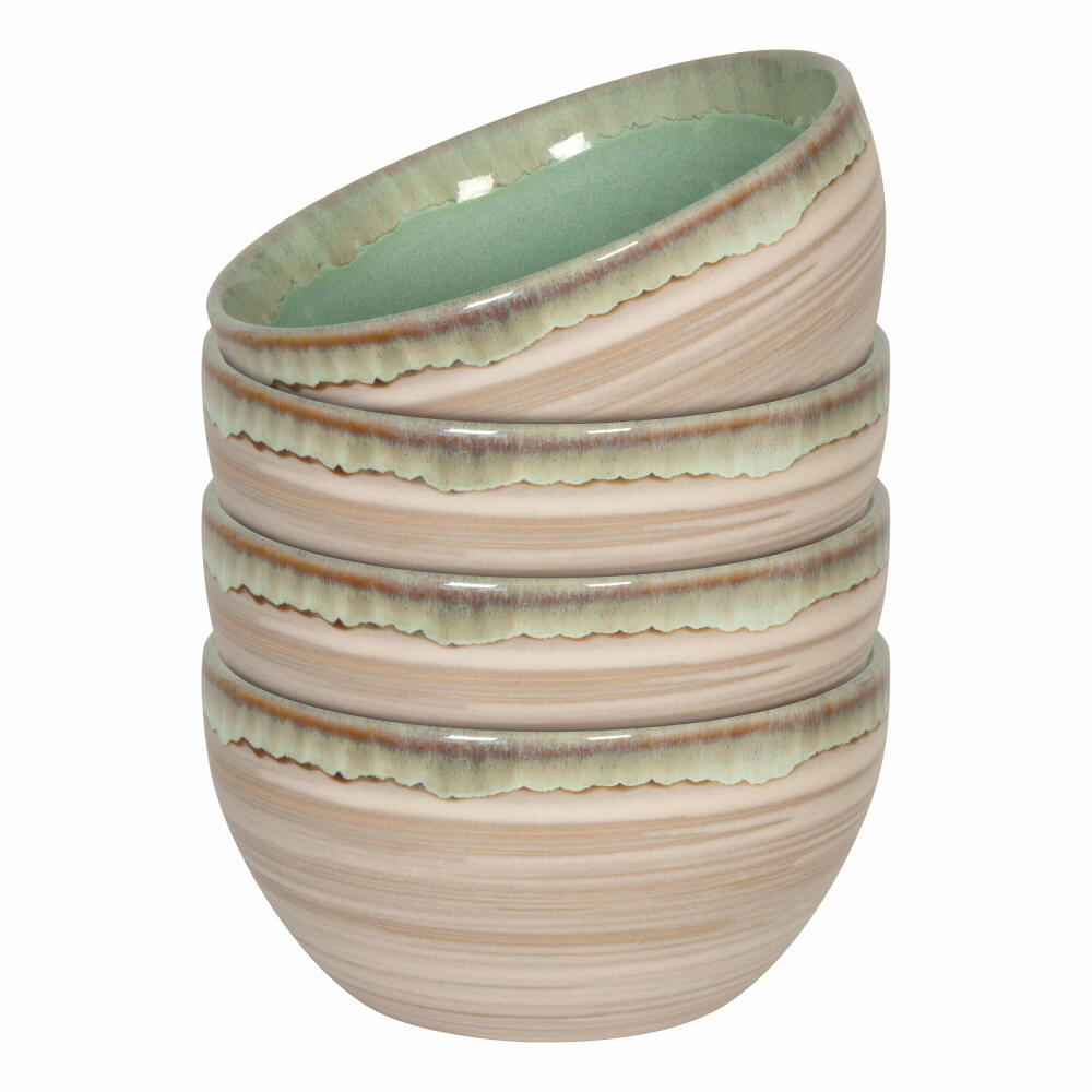 Waechtersbach Nature Green Sand Müsli, 4er Set, Schale, Müslischale, Schüssel, Frühstücksschale, Keramik, Ø 13 cm, 41 5 000 0011