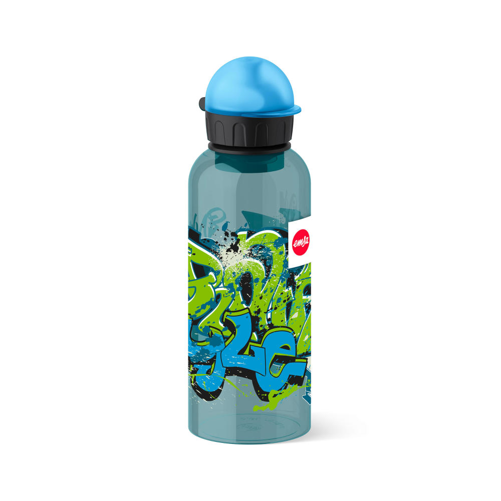 Emsa Teens Tritan Trinkflasche Kindertrinkflasche, Flasche, Kunststoff, Graffiti, 600 ml, 518129