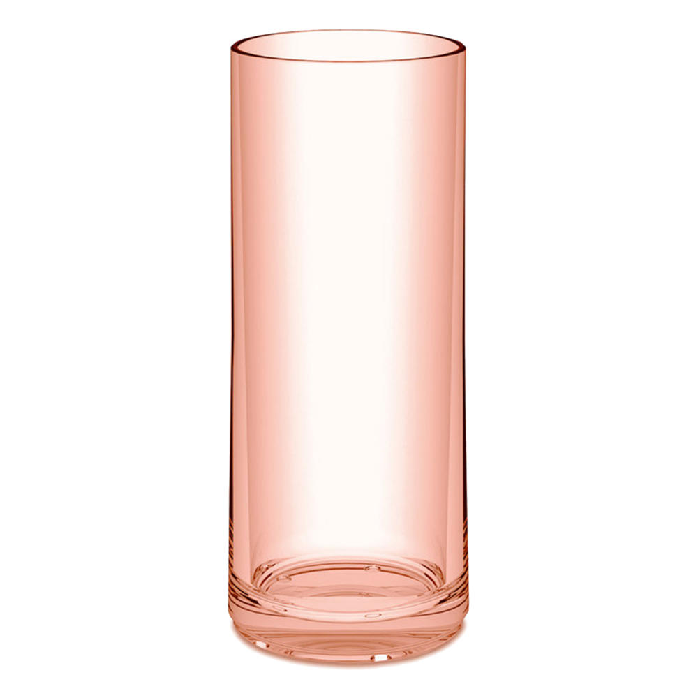 Koziol Cheers No. 3 Longdrink Glas, Cocktailglas, Trinkbecher, Trinkglas, Kunststoff, Transparent Rose Quartz, 250 ml, 3407654