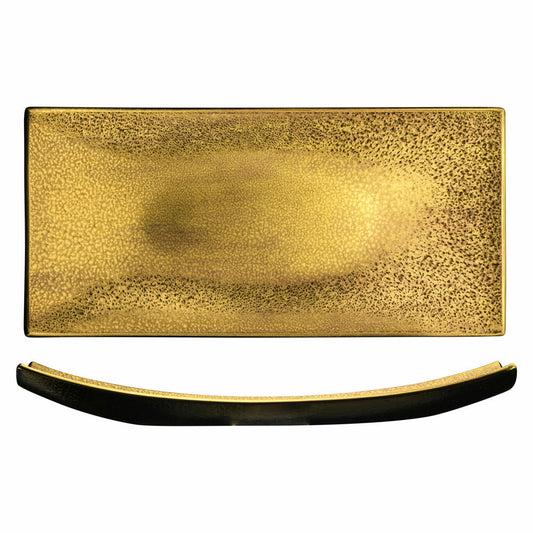 Eisch Platte Gold Rush, Servierplatte, Servierteller, Kristallglas, Gold, 39 x 18 cm, 74330739