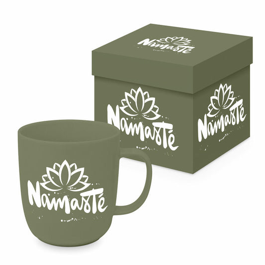 PPD Namasté green Matte Mug, in Geschenkbox, Tasse, Teetasse, Kaffee Becher, 400 ml, 604490