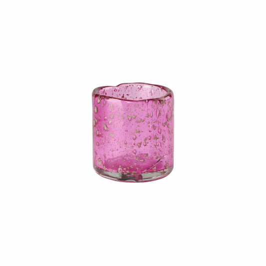 Gift Company Melange Lantern Bubbles, Tealight Holder, Candle Holder, Glass, Pink, H 6 cm, 1064503013