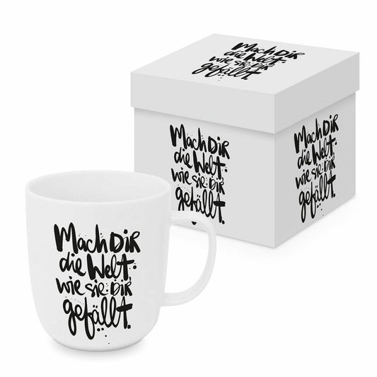 PPD Mach dir die Welt Matte Mug, in Geschenkbox, Tasse, Teetasse, Kaffee Becher, 400 ml, 604479