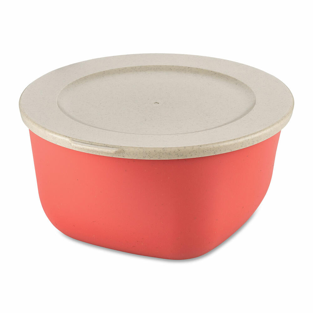 Koziol Dose Connect Box mit Deckel, Schüssel, Schale, Kunststoff-Holz-Mix, Nature Coral, 2 L, 7871704