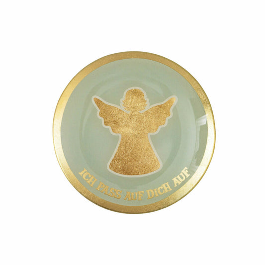 Gift Company Glasteller Love Plates Engel M, rund, Dekoteller, Schale, Glas, Pink, 13 cm, 1061404013