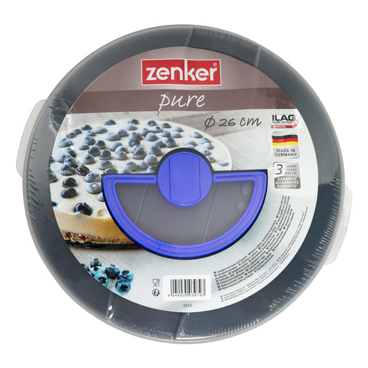 Zenker Pure Springform mit Haube und Tragegriff, Spring Form, Backform, Kuchenform, Ilag Special, Schwarz, Ø 26 cm, 3979