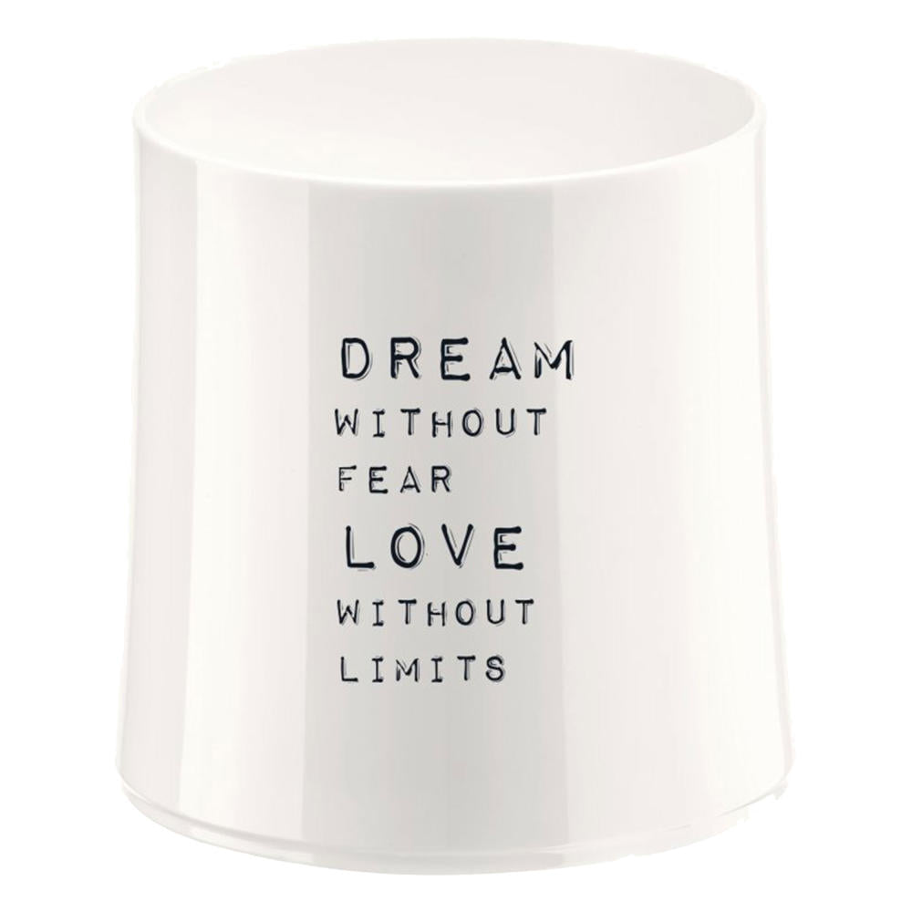 Koziol Cheers No. 2 Dream Without Fear Glas mit Druck, Cocktailglas, Trinkbecher, Trinkglas, Kunststoff, Cotton White, 250 ml, 3414525