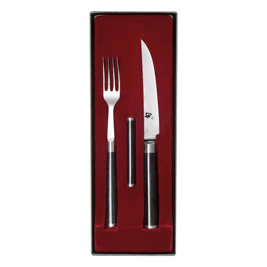 Kai Shun Besteck-Set, 3-tlg., Steakmesser, Gabel, Besteckbänkchen, Messer, DM-0907