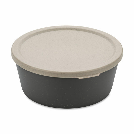 Koziol Schale Connect Bowl Mit Deckel, Schüssel, Kunststoff-Holz-Mix, Nature Ash Grey, 400 ml, 7202701