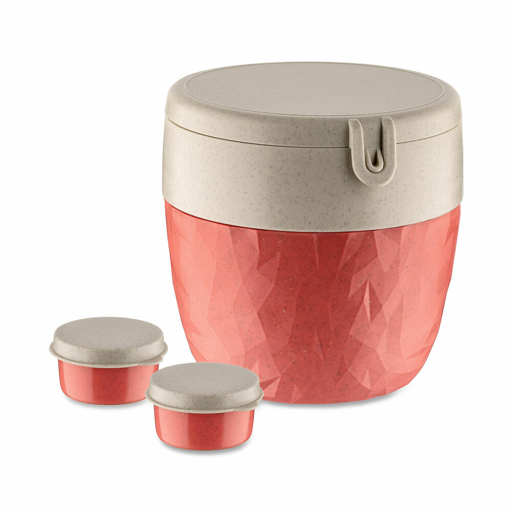 Koziol Bentobox Bentobox L, Lunchbox, Kunststoff-Holz-Mix, Nature Coral, 7198704