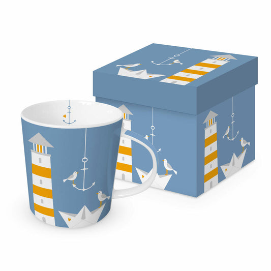 PPD Beach Lighthouse Trend Mug, in Geschenkbox, Tasse, Teetasse, Kaffee Becher, 350 ml, 604416