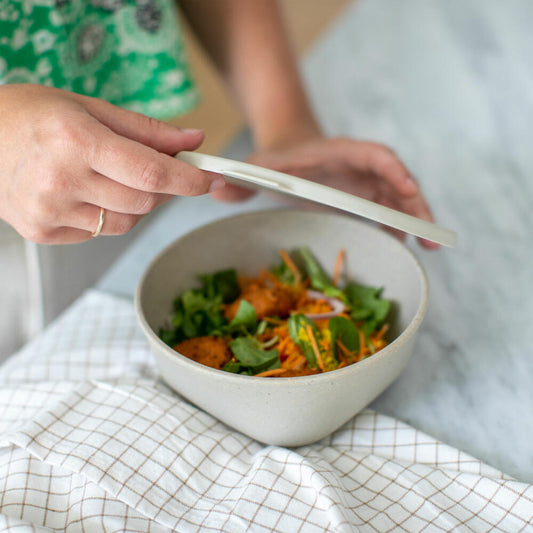 Koziol Box with Lid Connect Box, Lunch Box, Plastic-Wood Mix, Nature Desert Sand, 1.3 L, 7275700