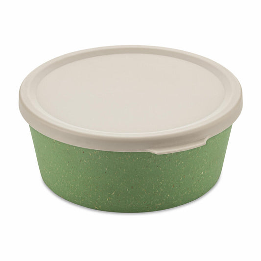 Koziol Schale Connect Bowl Mit Deckel, Schüssel, Kunststoff-Holz-Mix, Nature Leaf Green, 890 ml, 7271703