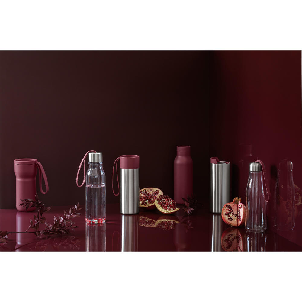 Eva Solo Trinkflasche Pomegranate, Flasche, Kunststoff, Edelstahl, Silikon, Polyester, Dunkelrot, 500 ml, 503040