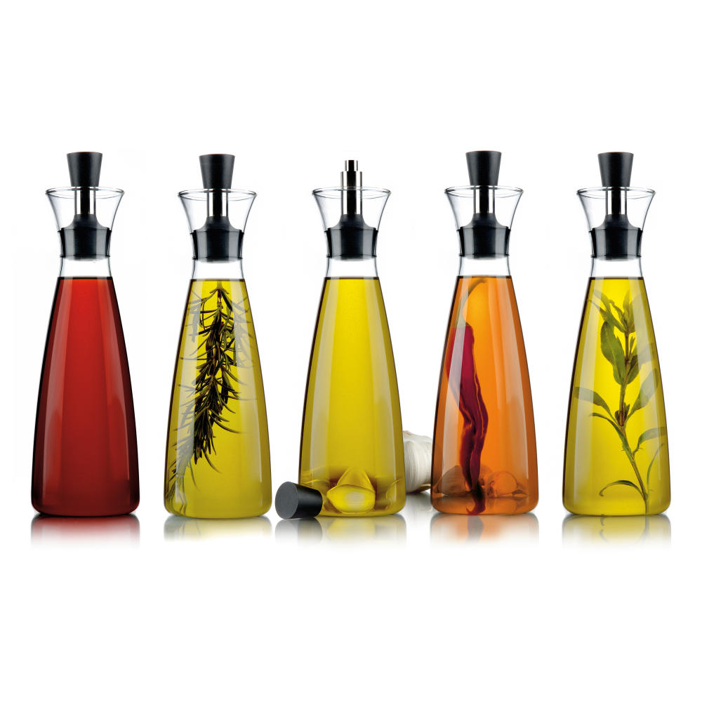 Eva Solo Öl- & Essig-Karaffe, Essig und Ölflasche, Essigspender, Ölspender, Glas, Transparent, 500ml, 567685
