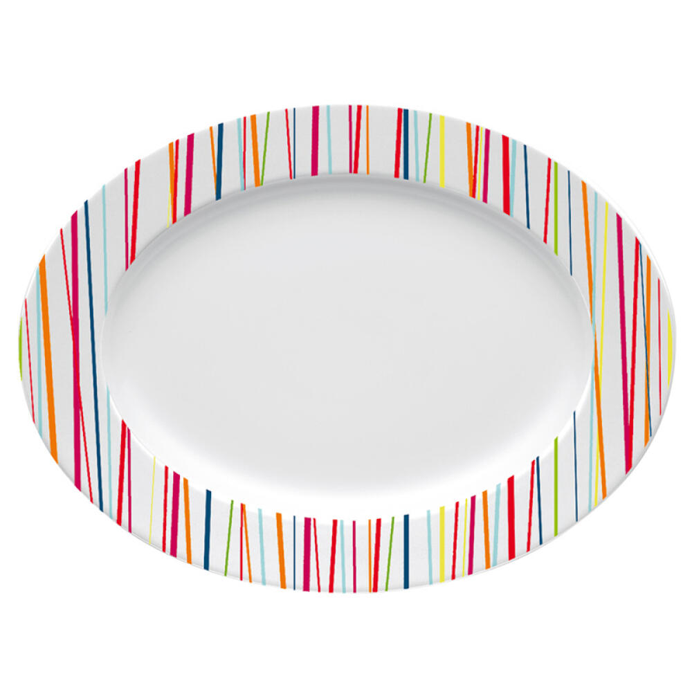 Thomas Sunny Day Platter, Serving Platter, Side Dish Platter, Porcelain, Sunny Stripes / Colorful Striped, Dishwasher Safe, 33 cm, 12733