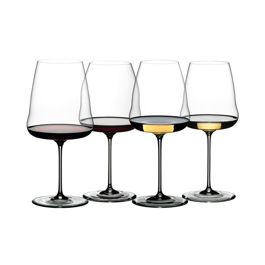 Riedel Winewings Tasting Set, Weißweinglas, Rotweinglas, Gläser, Weißwein, Rotwein, Kristallglas, 4er Set, 5123/47
