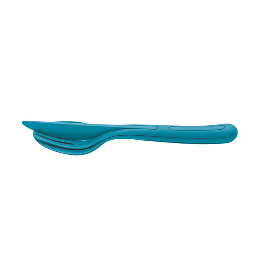 Koziol Besteck-Set 3-teilig Klikk, Messer, Gabel, Löffel, Besteckset, Thermoplastischer Kunststoff, Ocean Blue, 4003686