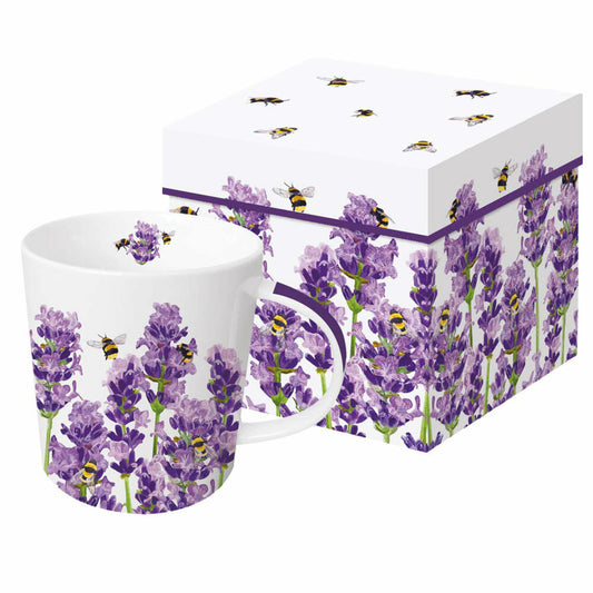 PPD Bees & Lavender Trend Mug, in Geschenkbox, Tasse, Teetasse, Kaffee Becher, 350 ml, 604305