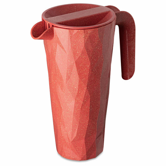 Koziol Superglas Kanne Club Pitcher, Wasserkrug, Karaffe, Kunststoff-Holz-Mix, Nature Coral, 1.5 L, 7687704