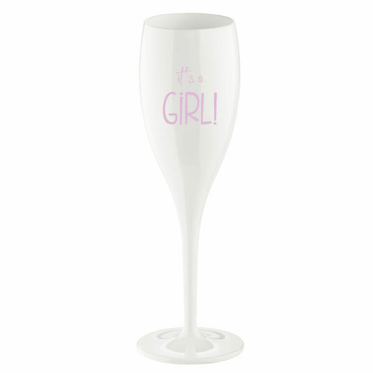 Koziol Sektglas Cheers No. 1 It S A Girl, Kunststoff, Cotton White, 100 ml, 4031525