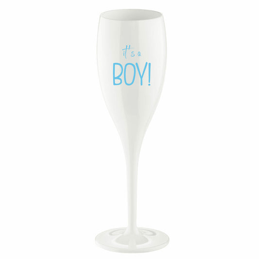 Koziol Sektglas Cheers No. 1 It S A Boy, Kunststoff, Cotton White, 100 ml, 4033525