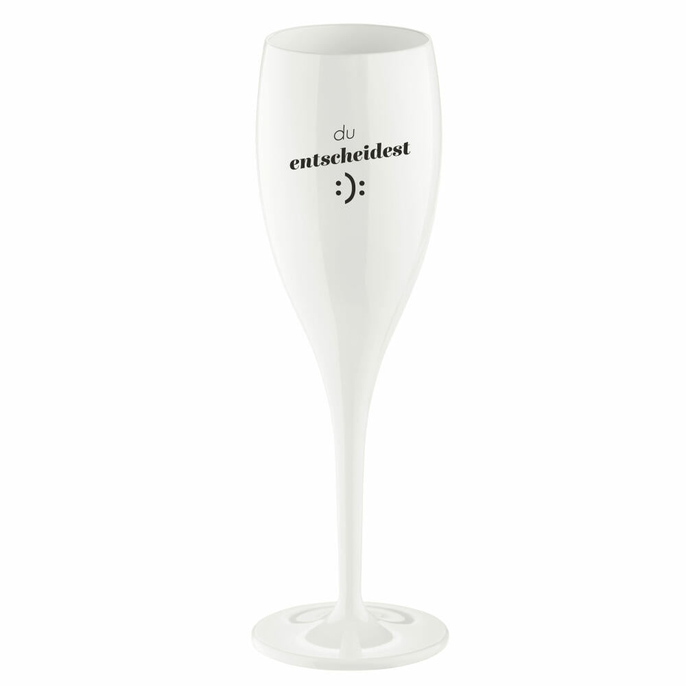 Koziol Sektglas Cheers No. 1 Du Entscheidest, Kunststoff, Cotton White, 100 ml, 3921525