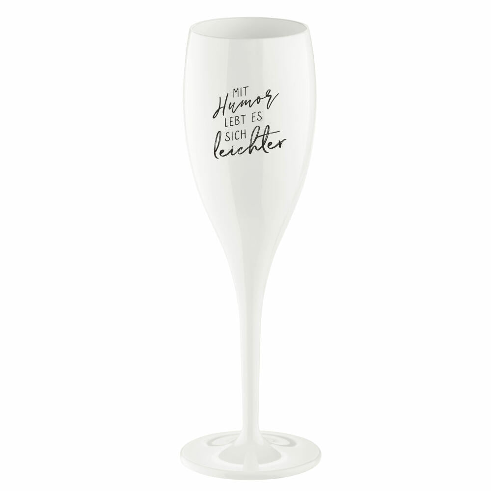 Koziol Sektglas Cheers No. 1 Mit Humor, Kunststoff, Cotton White, 100 ml, 3922525