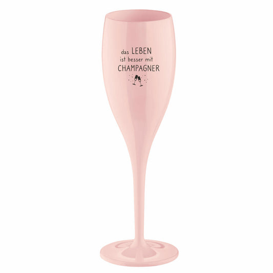 Koziol Sektglas Cheers No. 1 Das Leben Ist Besser, Kunststoff, Powder Pink, 100 ml, 3923638