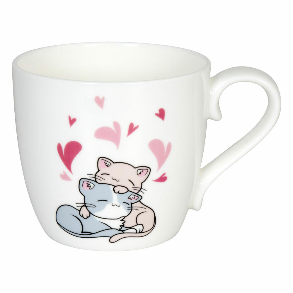 Könitz Becher Lovely Cats - Cuddle, Tasse, Kaffeebecher, Bone China, Bunt, 425 ml, 11 2 057 2668