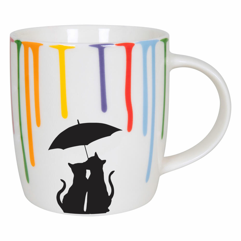 Könitz Mug Rainbowdrops - Cats, Cup, Coffee Mug, New Bone China, Colorful, 350 ml, 11 7 275 2652