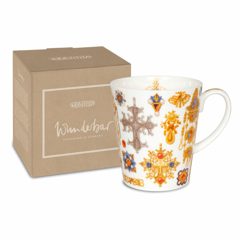 Könitz Tasse Wunderbar Barock, Becher, Kaffeebecher, Bone China, Bunt, 600 ml, 11 5 255 2686