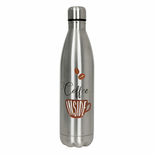 Könitz Flasche Hot Bottle - Coffee Inside, Thermoflasche, Outdoorflasche, Doppelwandig mit Verschluss, Edelstahl, Silbern, 750 ml, 11 9 245 2727